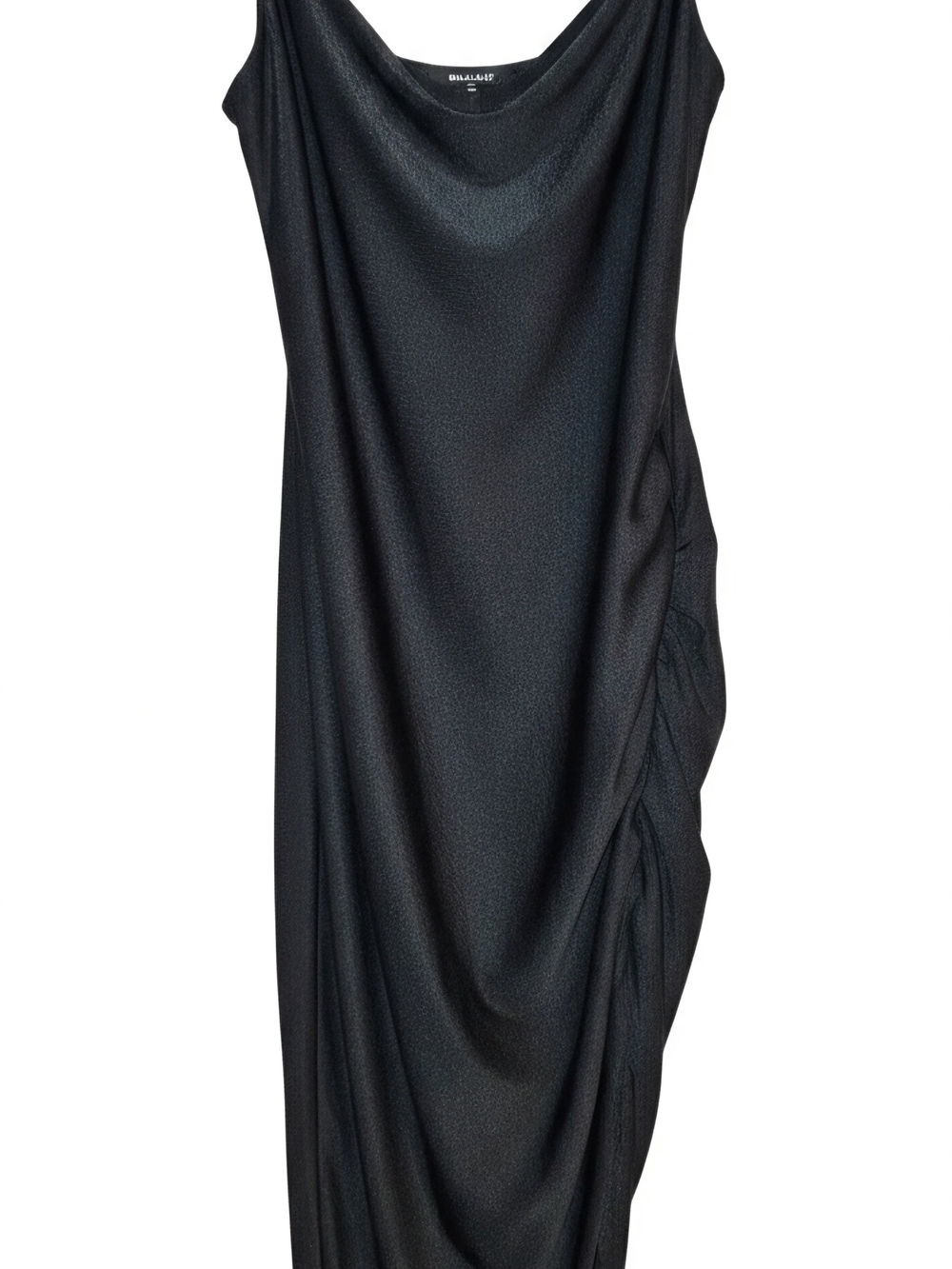 Papermoon Black Satin Asymmetrical Slip Dress - Picture 2 of 7
